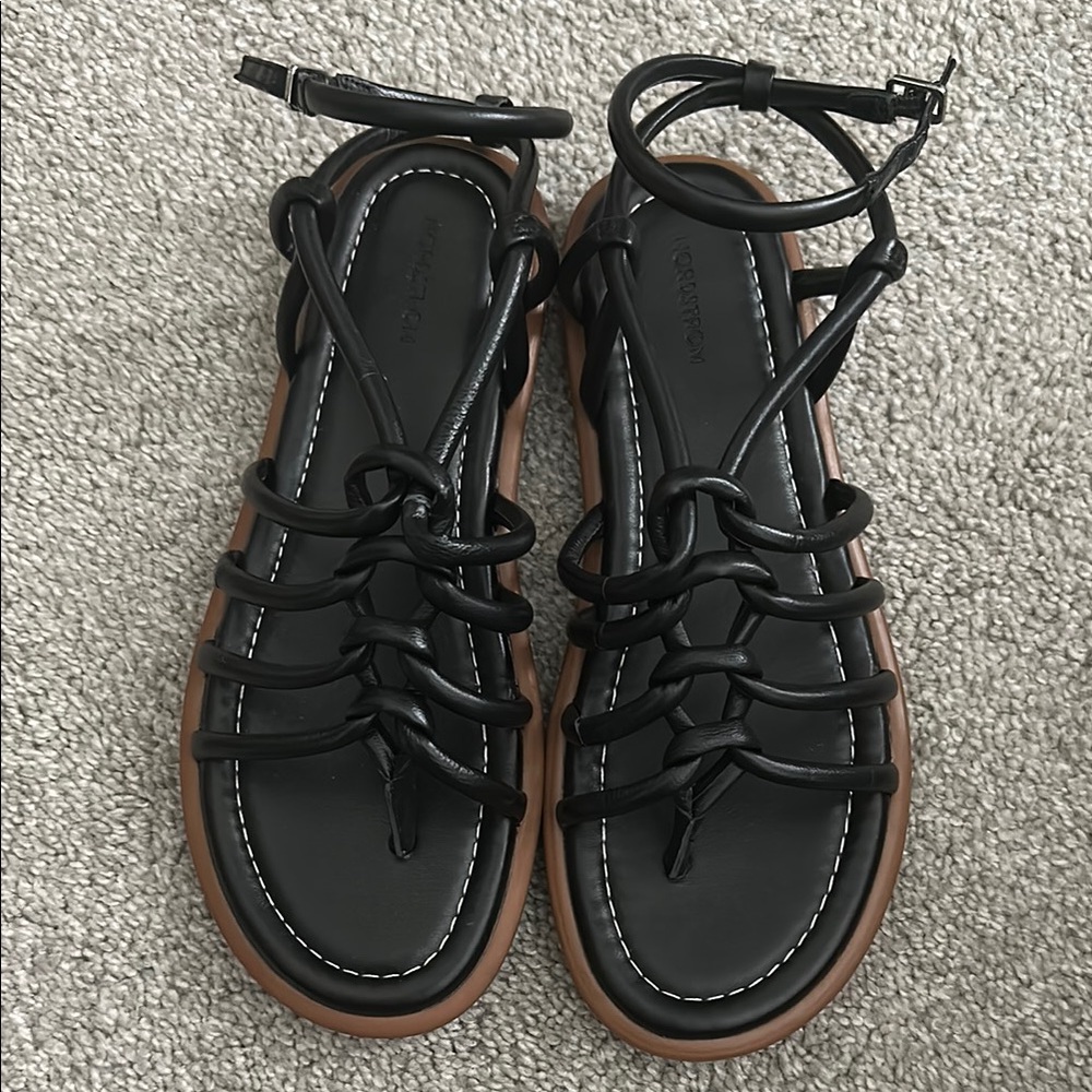 Nordstrom brand leather Black Gladiator Sandals.